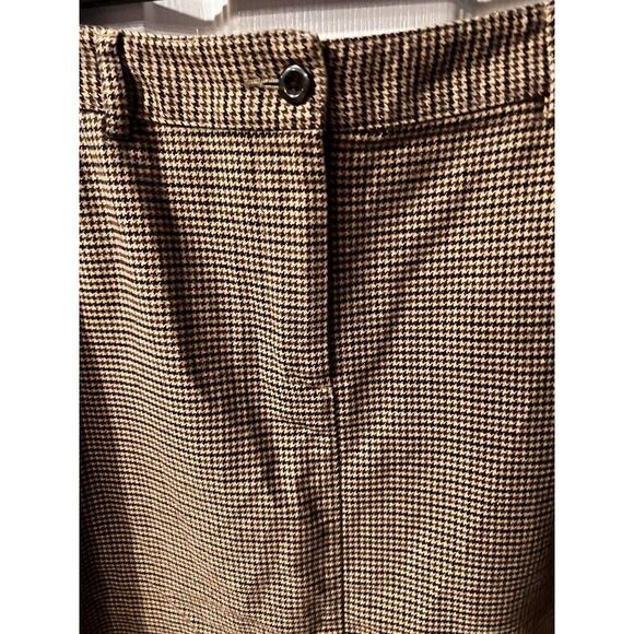 LL Bean Skirt Womens Sz 12P Houndstooth Equestrian Classic Fit Vintage Tan Brown - Picture 2 of 9